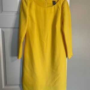 VERA WANG YELLOW SHIFT ZIP UP KNEE LENGTH DRESS SIZE SMALL